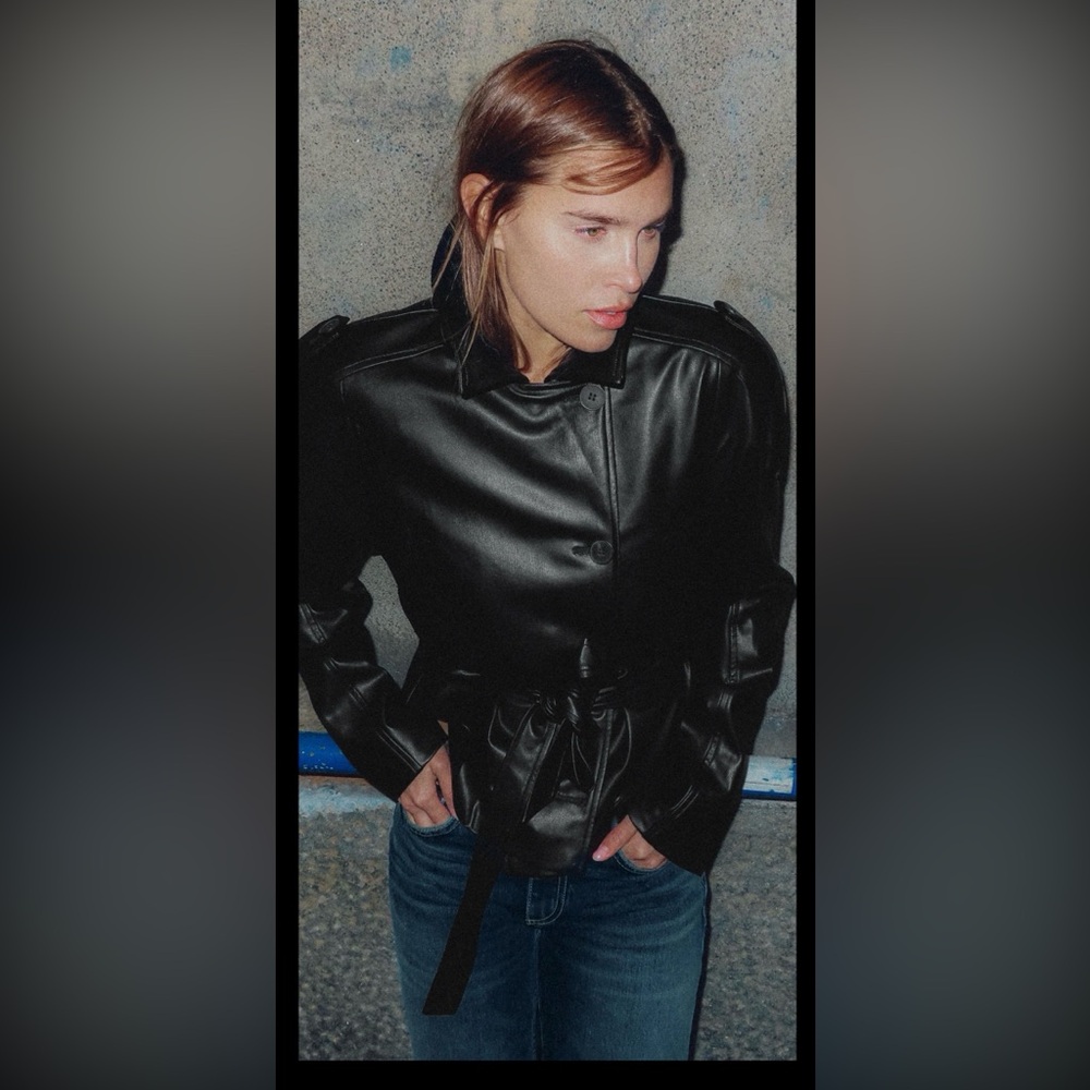 Women's Zara Faux Black Leather Jacket